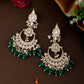 Shoshaa Green Contemporary Chandbalis Earrings | Swadesiicart