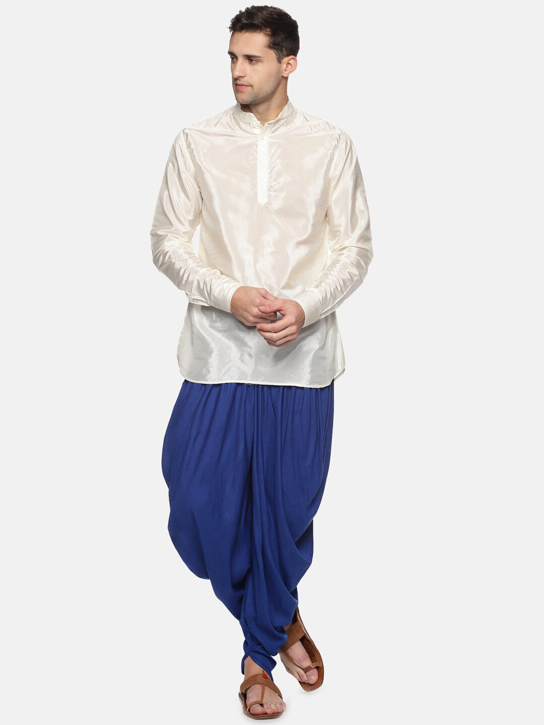 Sethukrishna Men Navy Blue Solid Dhoti Pant | Swadesiicart