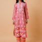 HOUSE OF KARI Ethnic Motifs Embroidered Chikankari Straight Chanderi Silk Kurta | Swadesiicart
