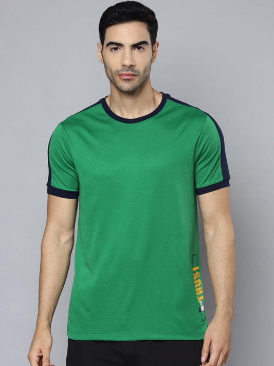 Alcis Men Green Printed Slim Fit T-shirt | Swadesiicart