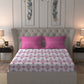 MYTRIDENT Moments Pink White Ethnic Pure Cotton 120 TC Queen Bedsheet Pillow Covers - Swadesiicart