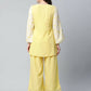 Ahalyaa Womens Yellow Crepe Printed Top Palazzo Set | Swadesiicart