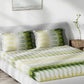 DDecor Green & White Ethnic Motifs 140 TC Cotton Queen Bedsheet with 2 Pillow Covers - Swadesiicart