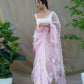 Vamsee Pink Organza Saree - Swadesiicart