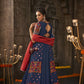 Blue Viscose Rayon Thread Embroidered Navratri Lehenga Choli with Dupatta - Raas