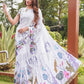 Tikhi Imli White Floral Printed Saree | Swadesiicart