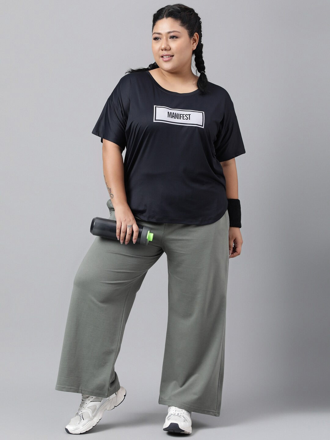 MKH Plus Size Typography Printed Relaxed Fit Dri-FIT T-shirt - Swadesiicart
