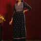 Kalini Embroidered Pleated Thread Work Kurta with Sharara | Swadesiicart
