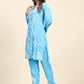 HOUSE OF KARI Floral Embroidered Chikankari Pure Cotton Straight Kurta With Trousers | Swadesiicart