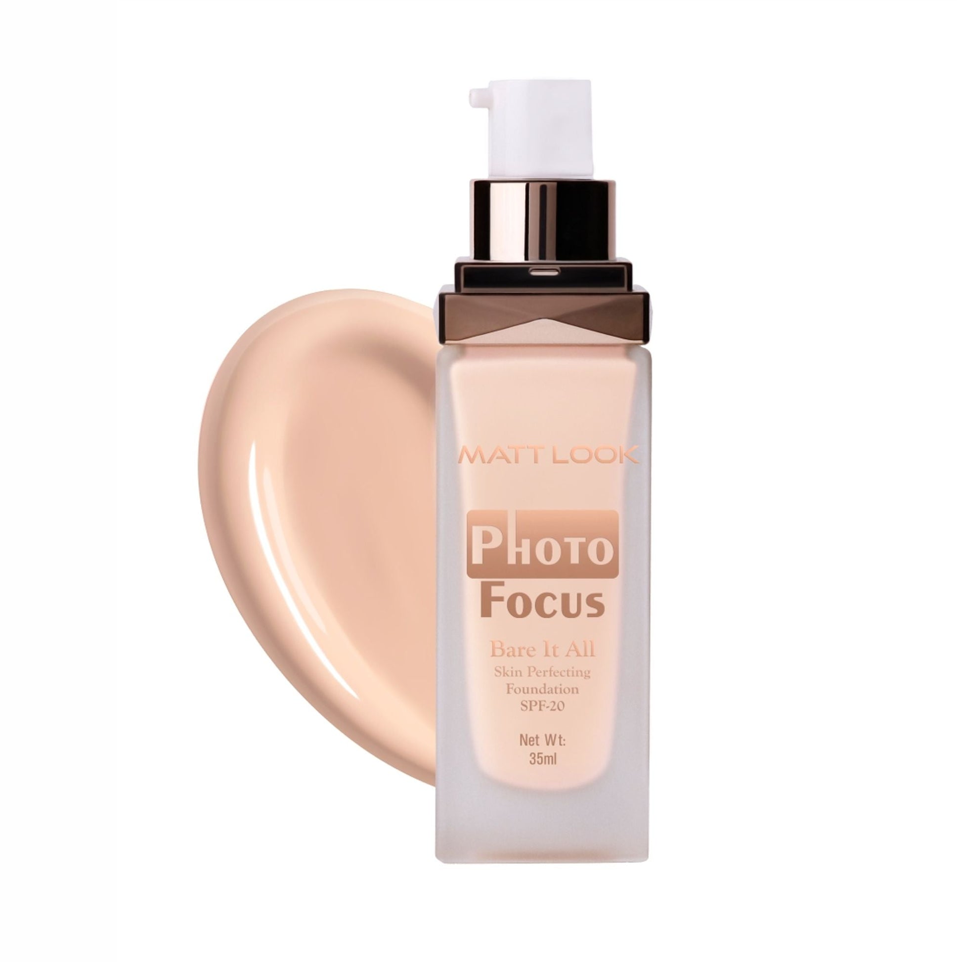 Matt Look Photo Focus Bare It All Skin Perfecting Foundation - Worthy Almond - Swadesiicart