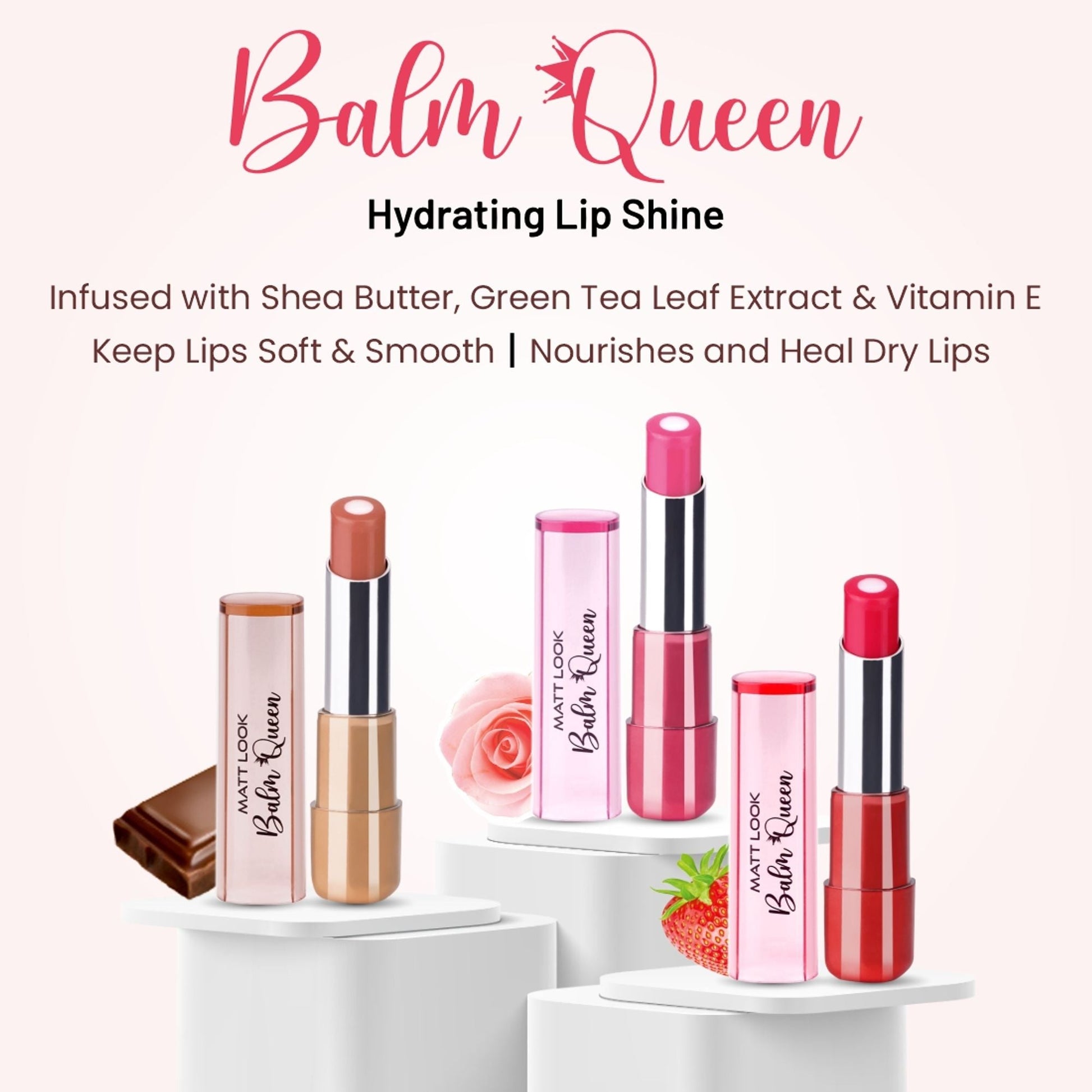 Matt Look Balm Queen Hydrating Lip Balms - Juliet Rose - Swadesiicart