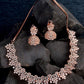 Saraf RS Jewellery Rose Gold-Polished & White AD & CZ-Studded Contemporary Jewellery Set