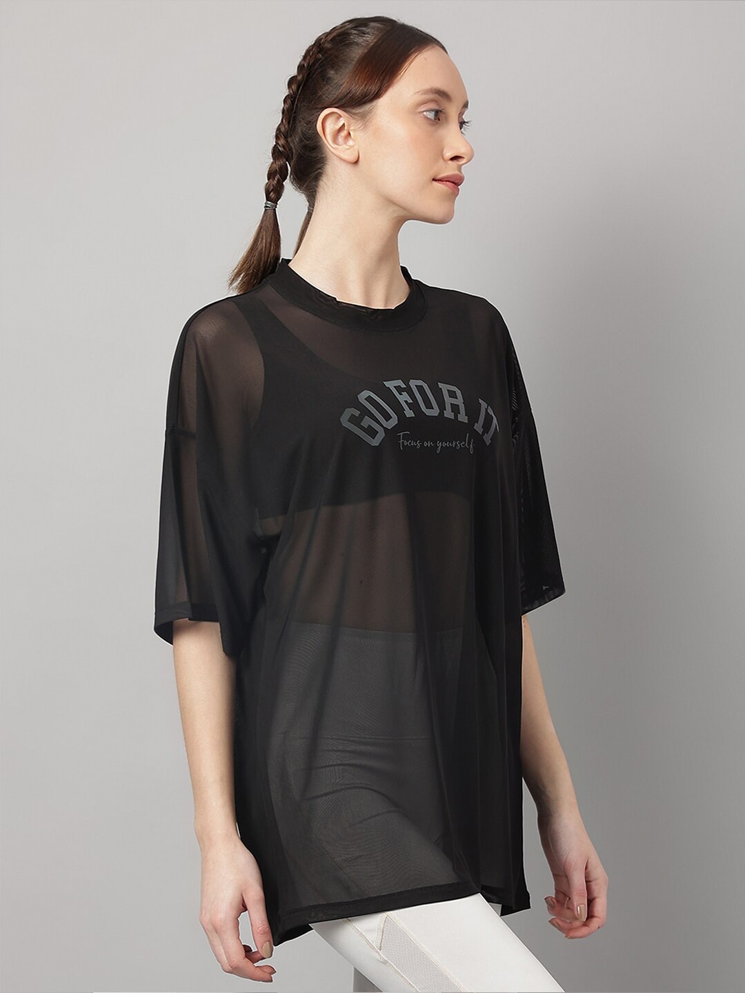 MKH Typography Printed Drop Shoulder Sleeves Dri-FIT Sports T-Shirt - Swadesiicart