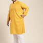 Sojanya Plus Size Men Mustard Yellow Pure Cotton Kurta | Swadesiicart