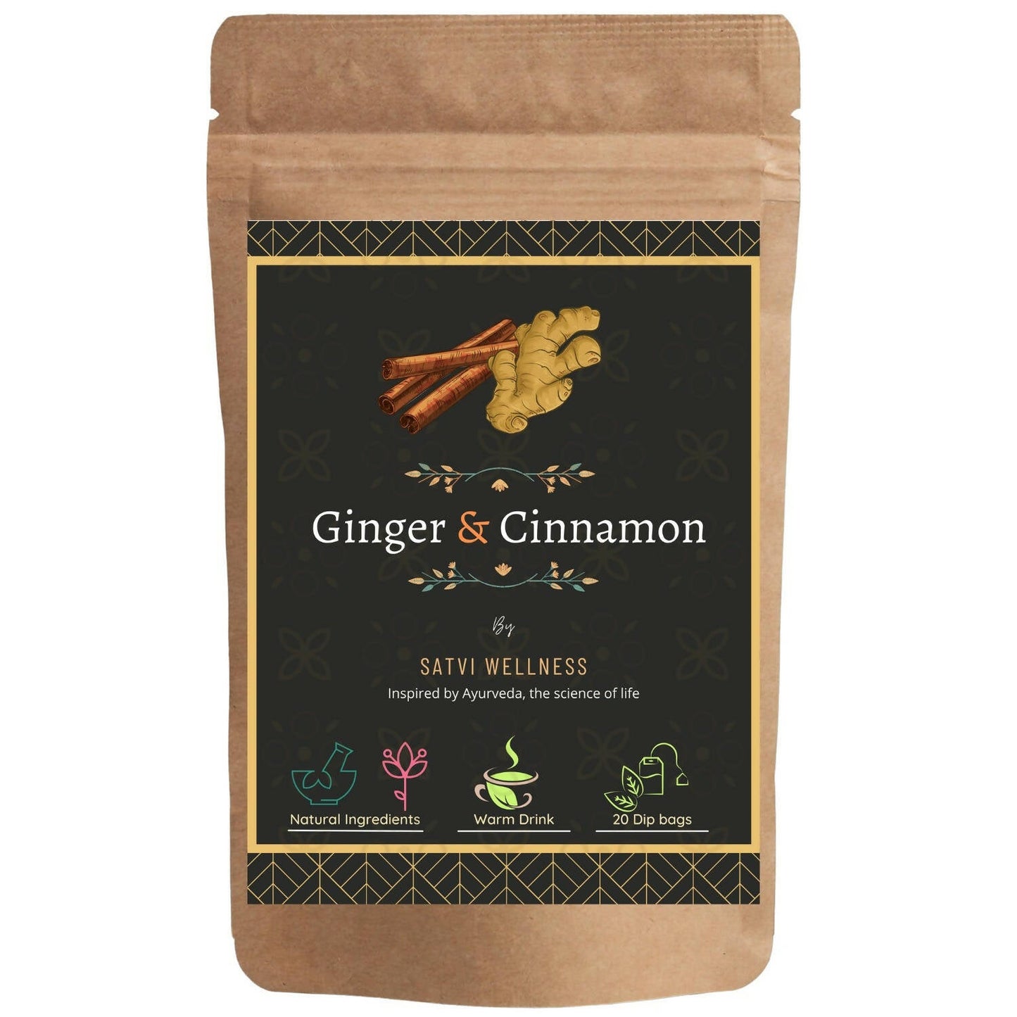Satvi Wellness Ginger Cinnamon Tea - Satvi Wellness