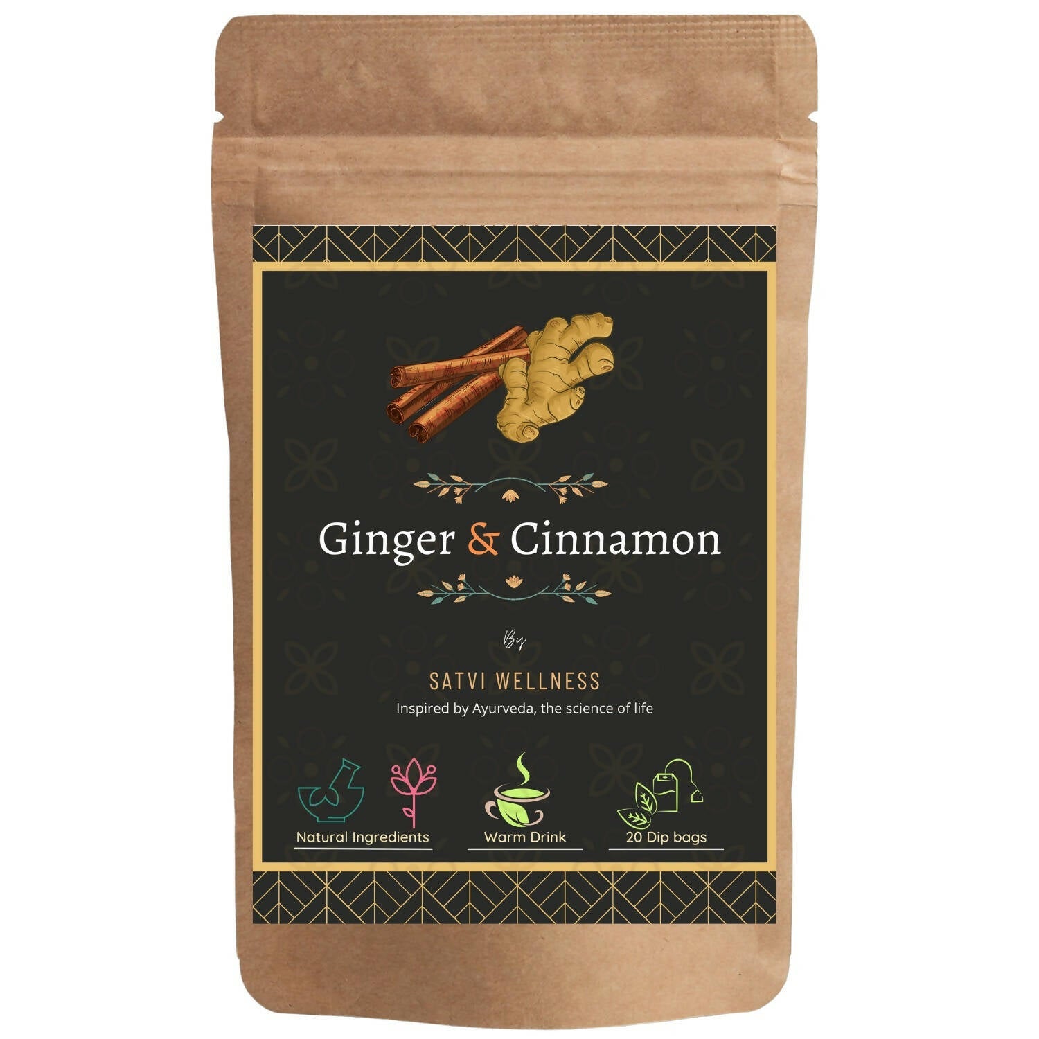 Satvi Wellness Ginger Cinnamon Tea - Satvi Wellness