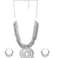 Cardinal Oxidized Silver-Toned Long Women Jewellery Set - Swadesiicart