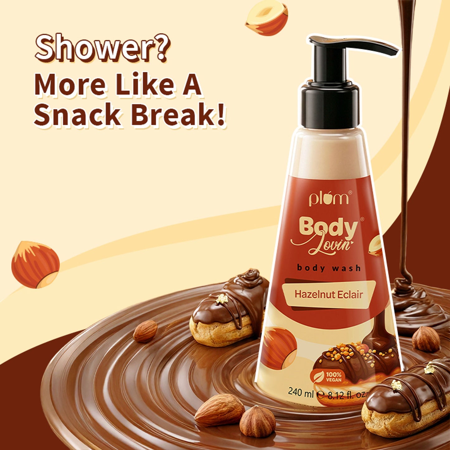 Plum BodyLovin' Hazelnut Eclair Body Wash - Swadesiicart