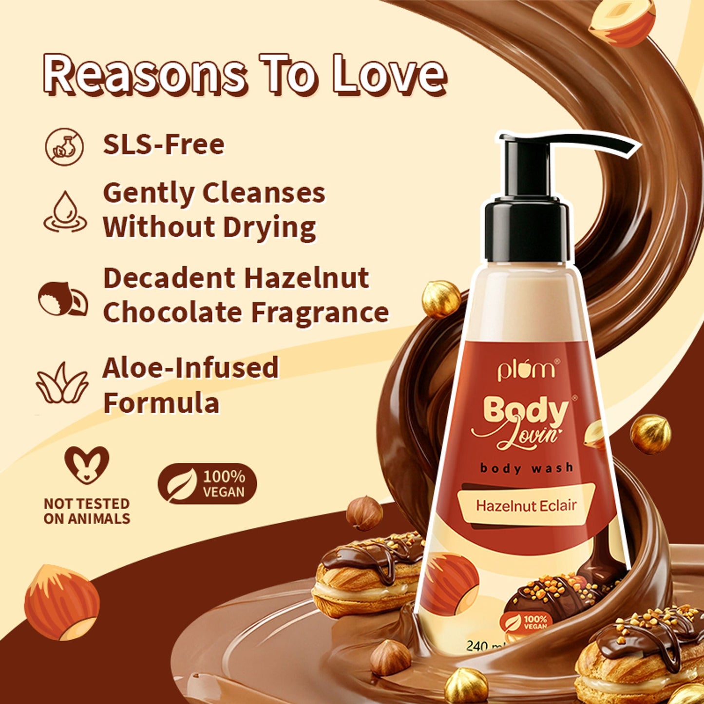 Plum BodyLovin' Hazelnut Eclair Body Wash - Swadesiicart