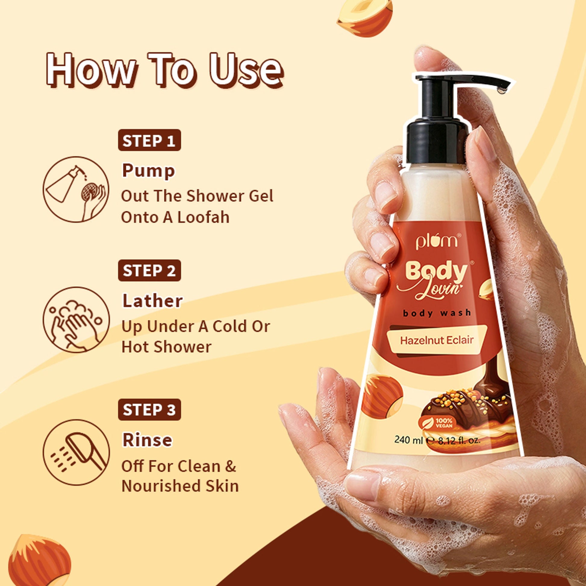 Plum BodyLovin' Hazelnut Eclair Body Wash - Swadesiicart
