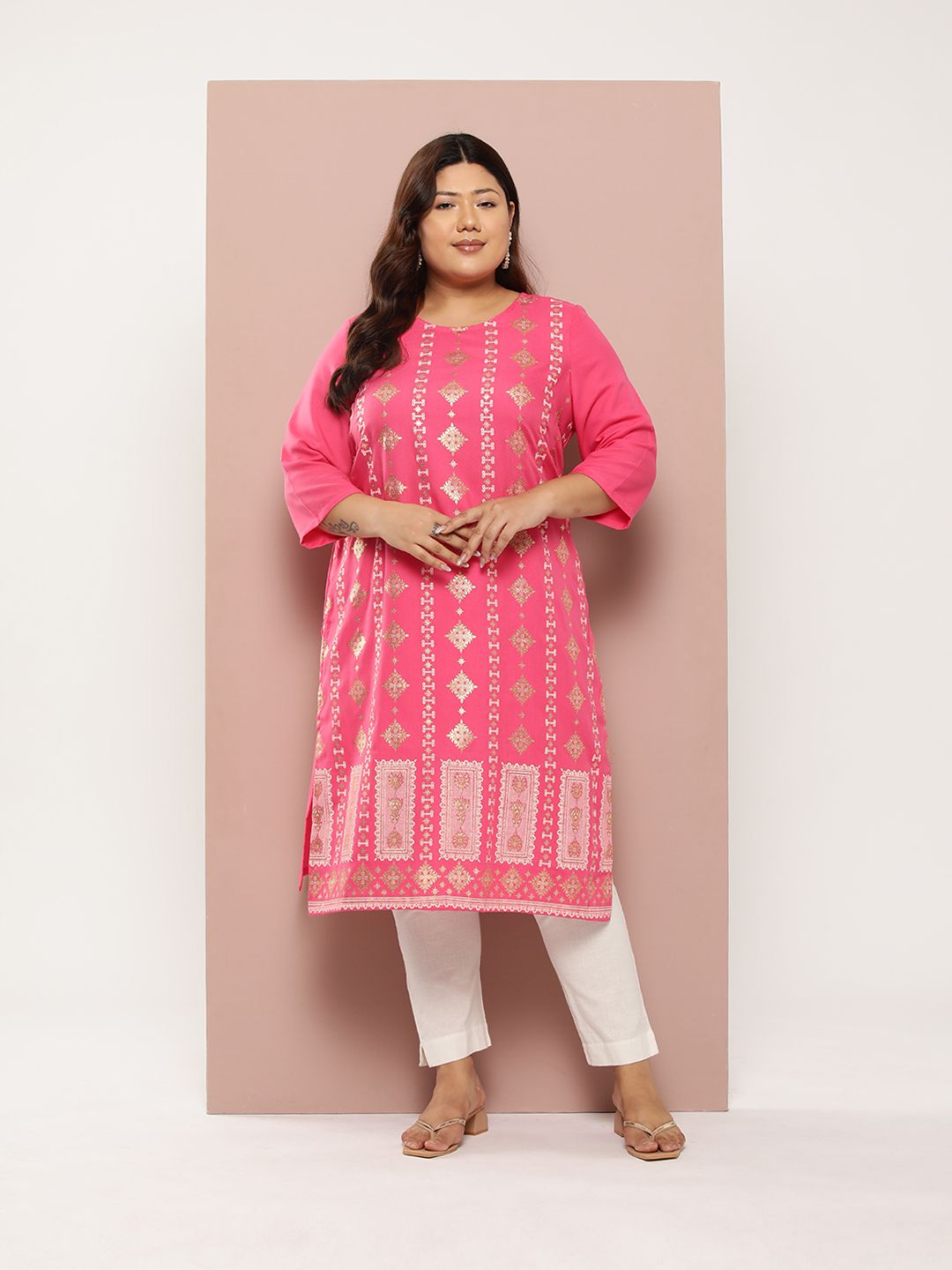 Sztori Plus Size Ethnic Printed Kurta - Swadesiicart