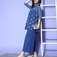 Ahalyaa Blue Pure Cotton Tunic & Palazzos Ethnic Co-Ords - Swadesiicart