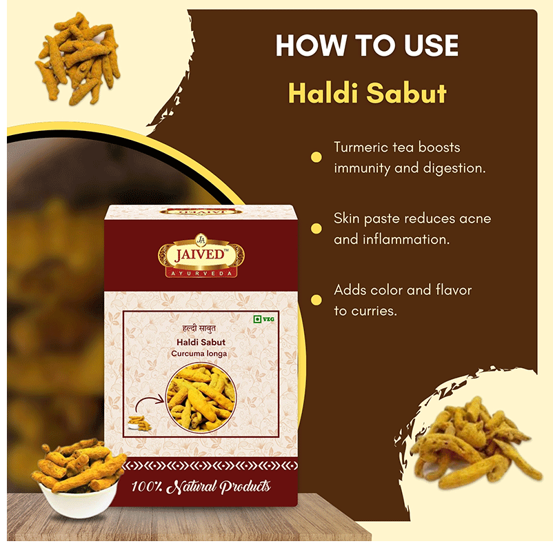 Jaived Ayurveda Haldi Sabut | Swadesiicart