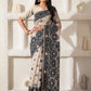 Shree Shyam Fashion Linen Cotton Black & Cream Saree