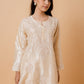 HOUSE OF KARI Floral Embroidered Silk Chikankari Kurta | Swadesiicart
