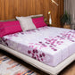 URBAN SPACE Divine Purple Floral 144 TC Pure Cotton Queen Bedsheet With 2 Pillow Covers - Swadesiicart