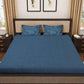 KLOTTHE Turquoise Blue 300 TC Woolen Fitted King Bedsheet With 2 Pillow Covers - Swadesiicart