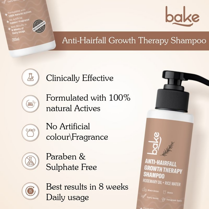 Bake Rosemary Anti Hair Fall Shampoo For Hair Fall Control & Hair Growth | Swadesiicart