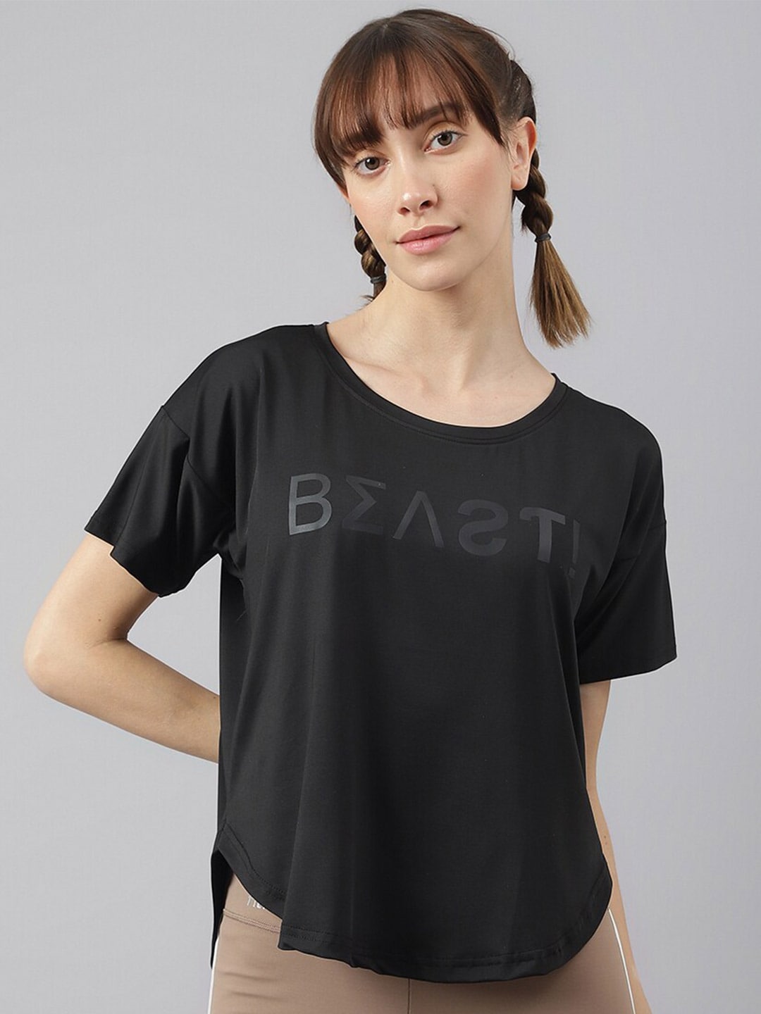 MKH Typography Printed Drop-Shoulder Sleeves Dri-FIT Sports T-shirt - Swadesiicart