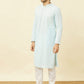 Manyavar Floral Chikankari Embroidered Regular Thread Work Kurta With Pyjamas | Swadesiicart
