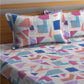 BOMBAY DYEING Serenita Blue Printed Cotton 144 TC King Bedsheet with 2 Pillow Covers - Swadesiicart