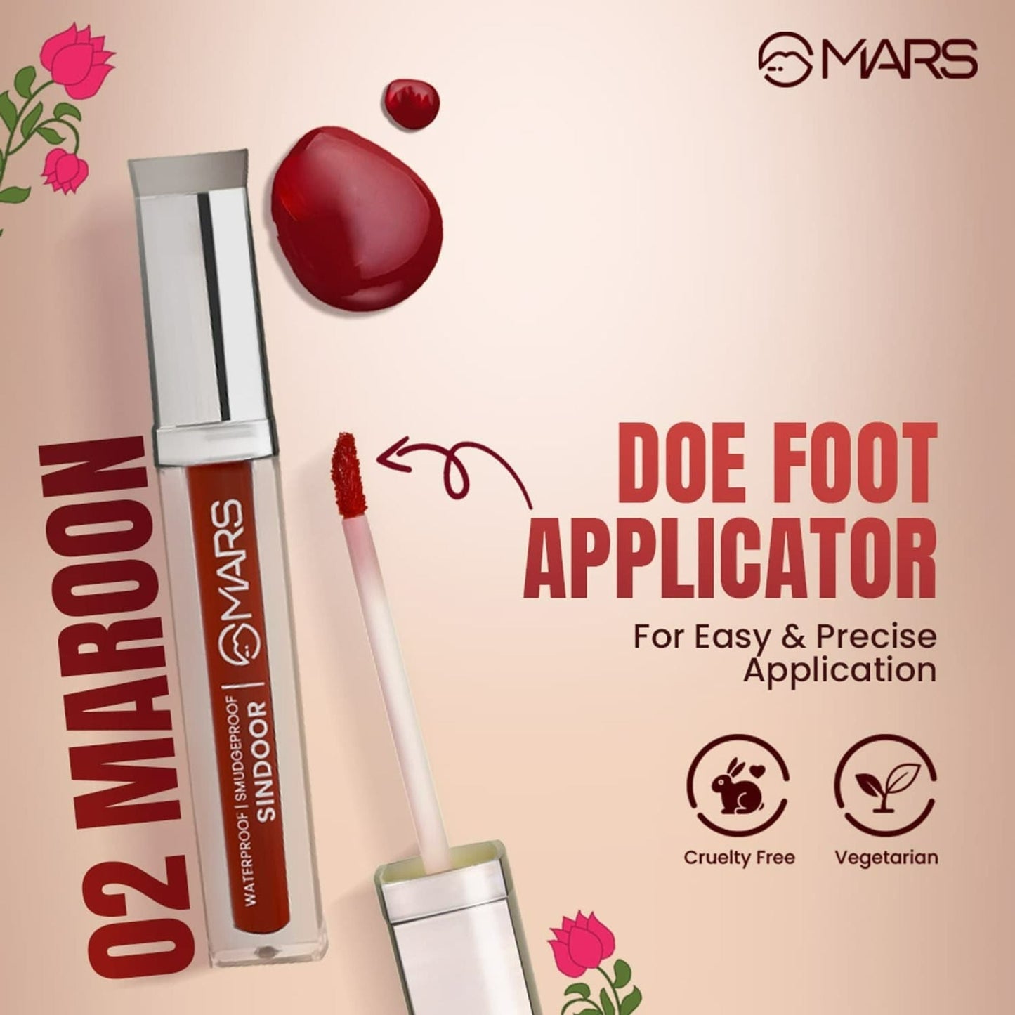 MARS Cosmetics Riwaj Liquid Sindoor - Maroon - Swadesiicart