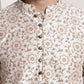 Sojanya Men Cream-Coloured & Brown Silk Cotton Printed Regular Kurta with Churidar | Swadesiicart