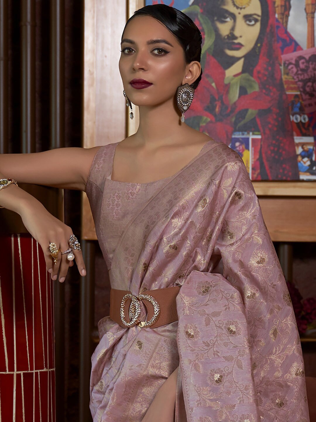 Mitera Woven Design Zari Banarasi Saree | Swadesiicart