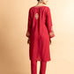 HOUSE OF KARI Floral Embroidered Chikankari Kurta With Palazzos | Swadesiicart