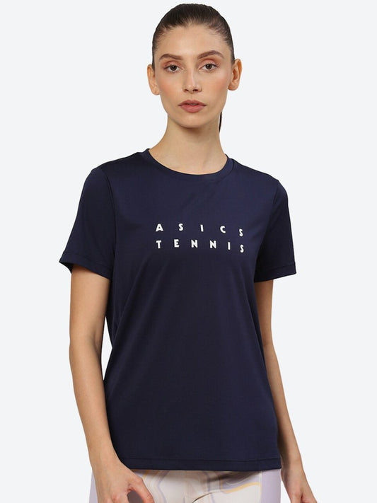 ASICS Women Typography Court Graphic Printed T-shirt | Swadesiicart