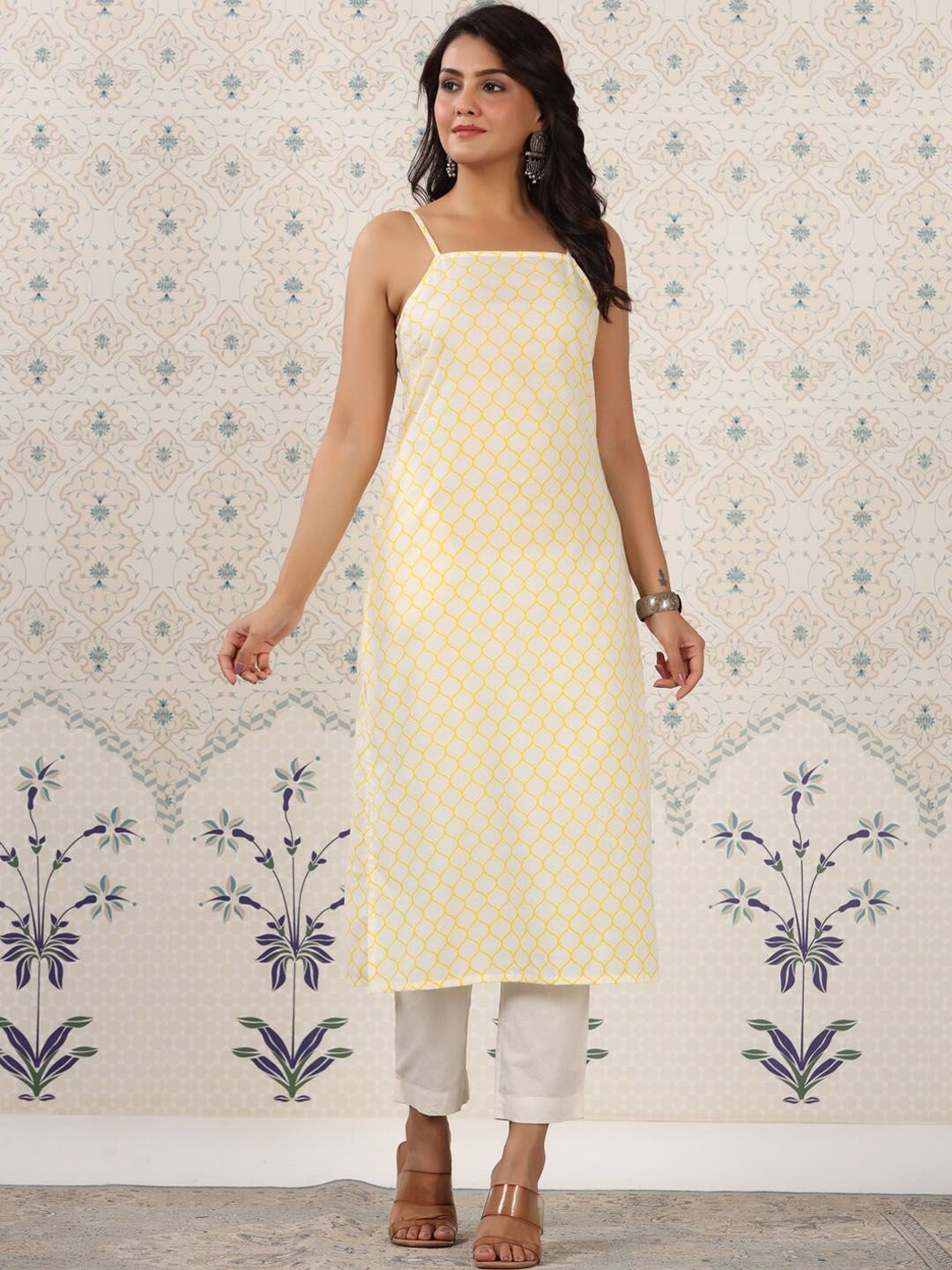 Ode by House of Pataudi Geometric Printed Pure Cotton Kurta - Swadesiicart