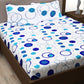 Story@home White & Blue Geometric 186 TC Cotton 1 Queen Bedsheet with 2 Pillow Covers - Swadesiicart