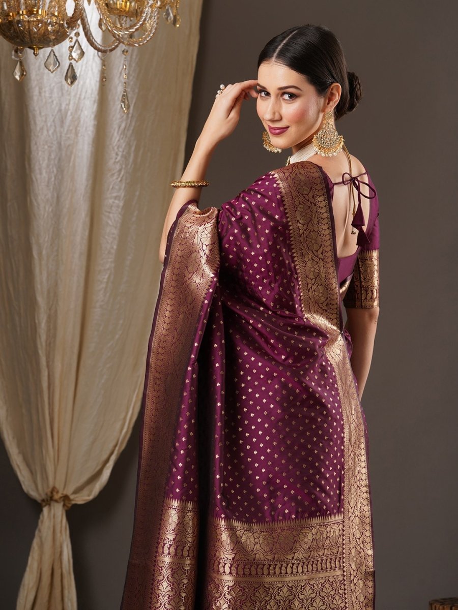 Anouk Woven Design Zari Silk Blend Banarasi Saree | Swadesiicart