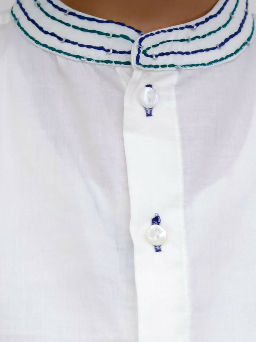 Lil Drama Shor-Gul White Kurta Pyjama Set For Boys | Swadesiicart