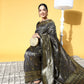 Saree Mall Navy Blue & Gold-Toned Ethnic Motifs Zari Silk Blend Banarasi Sarees | Swadesiicart