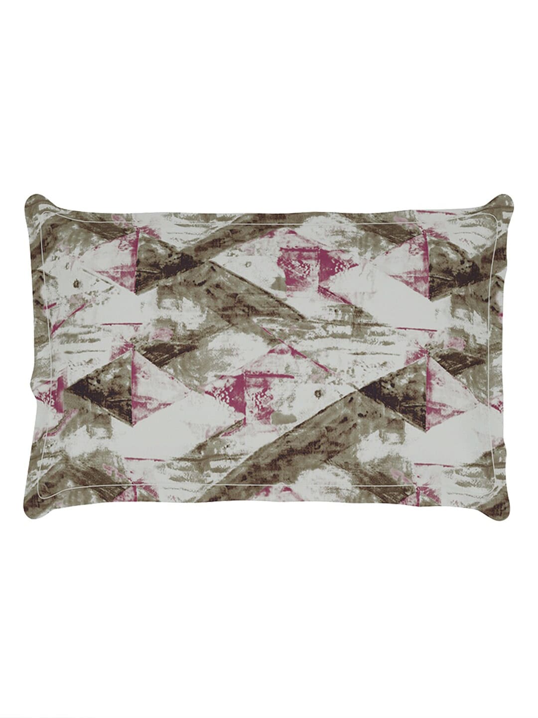 Story@home Brown & Pink Abstract Microfiber 180 TC Bedsheet With Pillow Cover - Swadesiicart