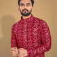 Anaita Maroon Printed Cotton Straight Kurta
