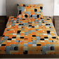 Story@home Orange & White Geometric Microfiber 180 TC Bedsheet With Pillow Cover - Swadesiicart