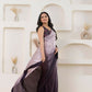 Wine Satin Pedding Designer, Printed Party Wear Ready To Wear Saree - Femina | Swadesiicart