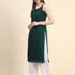 Kalini Women Paisley Embroiderd Chikankari Sequinned Georgette Kurta | Swadesiicart